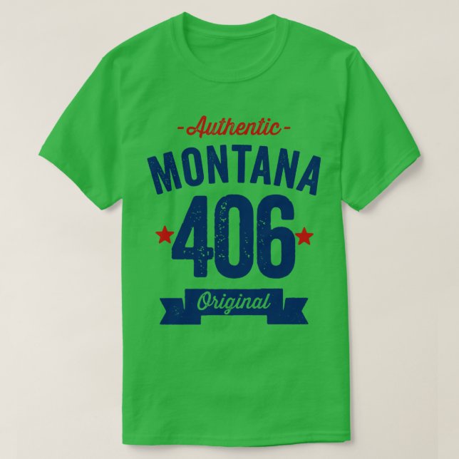 T-shirt Authentic Montana 406 Indicatif régional (Design devant)
