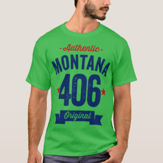 T-shirt Authentic Montana 406 Indicatif régional