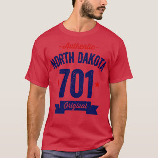 T-shirt Authentic North Dakota 701 Area Code