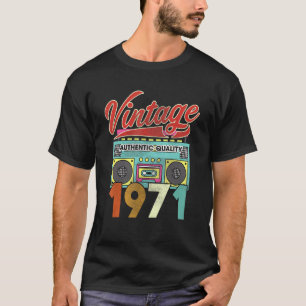 T-shirt Authentic Quality Radio Vintage 1971 51ème anniver