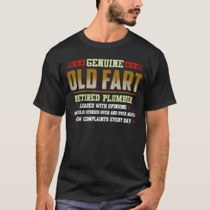 T-shirt authentique vieux vieux vieux retraité PLUMBER cha