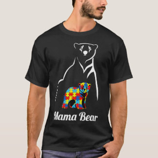 T-shirt Autism Aware Mama Bear Maman