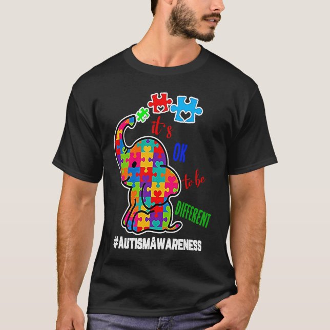 T-shirt Autism Awareness Acceptance Women Kid Its Ok To Be (Devant)
