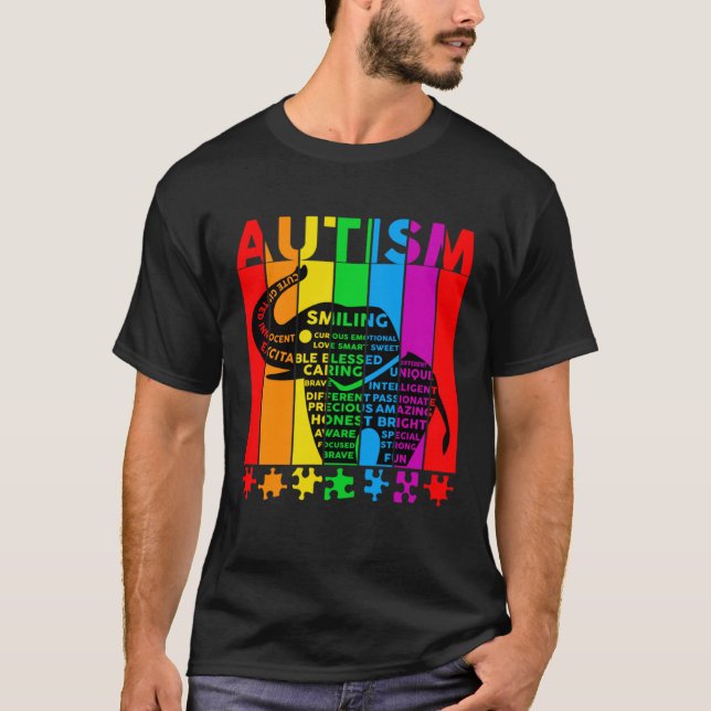 T-shirt Autism Awareness Autism Elephant Support Autism (Devant)