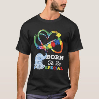 T-shirt Autism Awareness Born Special Elephant Infinity Lo