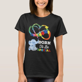 T-shirt Autism Awareness Born Special Elephant Infinity Lo