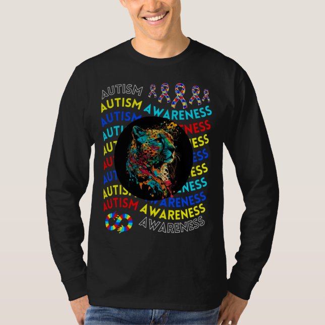 T-shirt Autism Awareness Cheetah For Teacher Autism Moms D (Devant)