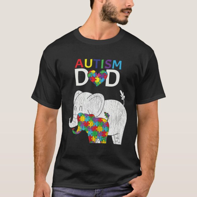 T-shirt Autism Awareness Dad Father Autistic Kid Awareness (Devant)