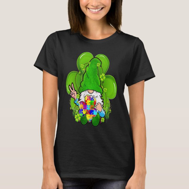 T-shirt Autism Awareness Gnomes Shamrock St Patricks Day K (Devant)
