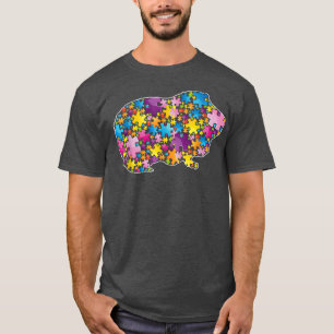 T-shirt Autism Awareness Guinea pig Animals Puzzle for Men