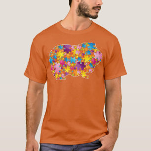 T-shirt Autism Awareness Guinea pig Animals Puzzle for Men