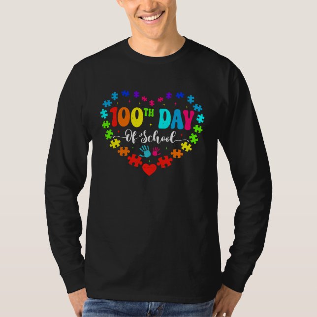 T-shirt Autism Awareness  Heart 100th Day of School Teache (Devant)