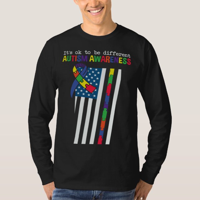 T-shirt Autism Awareness Month It s OK To Be Different Aut (Devant)