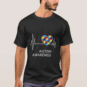 T-shirt Autism Awareness Puzzle Heartbeat Autism