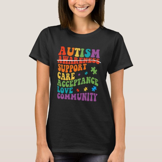 T-shirt Autism Awareness Support Care Acceptance Ally Groo (Devant)