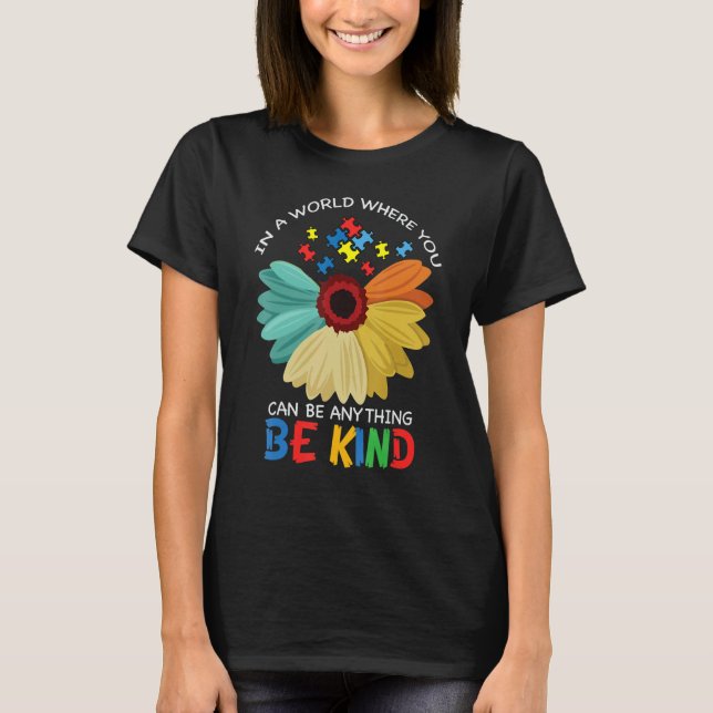 T-shirt Autism Awareness Women Mom Kids Acceptance Sunflow (Devant)
