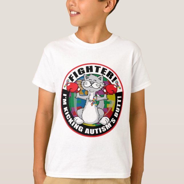 T-shirt Autism Chat Fighter (Devant)