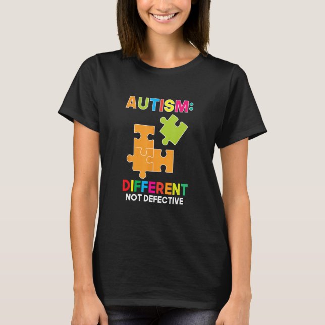 T-shirt Autism Different Not Defective Spectrum Support Ac (Devant)