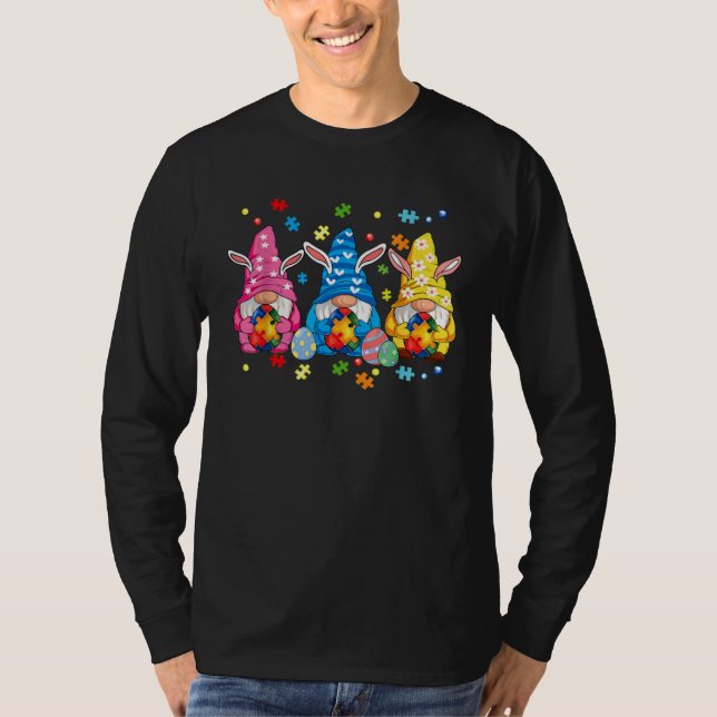 T-shirt Autism Easter Gnomes Autism Awareness Spring Boys  (Devant)