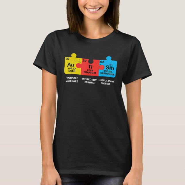 T-shirt Autism Elements Periodic Table Awareness ASD Men W (Devant)