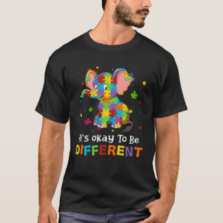 T-shirt Autism Embrace Differences Elephant Puzzle Autism 