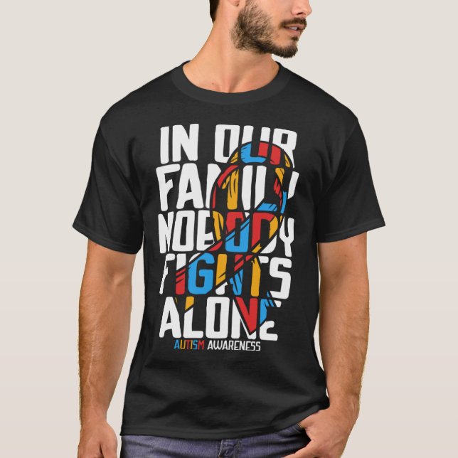 T-shirt Autism for Mom Dad and Family Blue Autism Awarenes (Devant)