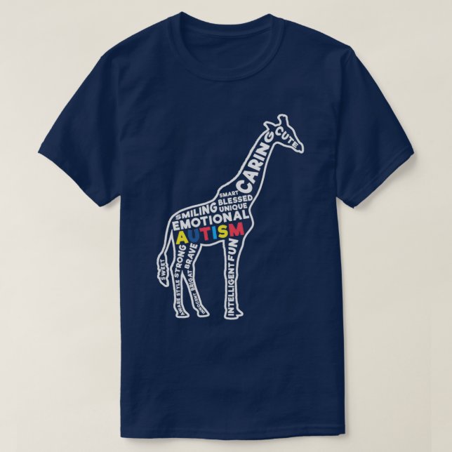 T-shirt Autism Giraffe Sensibilisation sur l'autisme Suppo (Design devant)