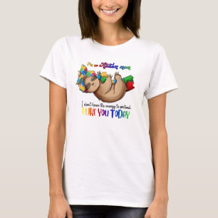 T-shirt Autism Mom - Sloth