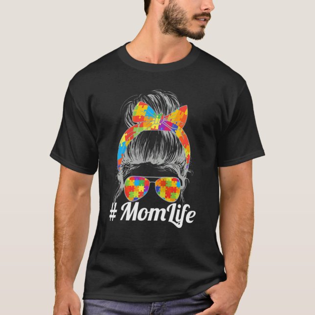 T-shirt Autism Mom Support Awareness Autistic Parents Mom  (Devant)