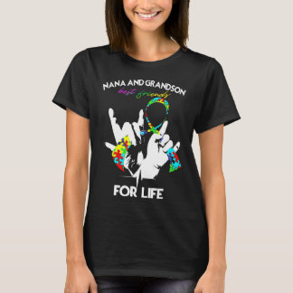 T-shirt Autism-Nana Et Grandson Best Friends For Life Aut