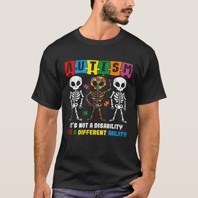 T-shirt Autism Skull Dance  Autism Awareness For Mom Dad K (Devant)