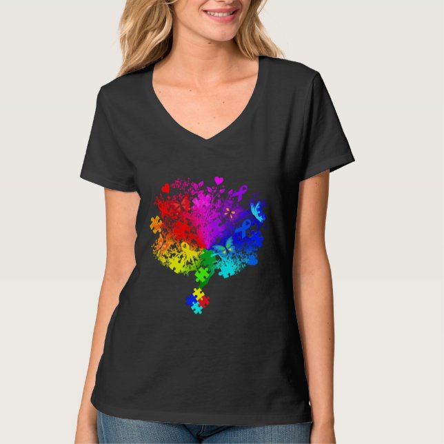 T-shirt Autism Spectrum Tree Active (Devant)