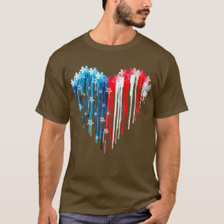 T-shirt Autisme 4 juillet Pièces De Puzzle