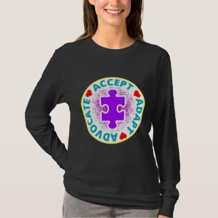 T-shirt Autisme Accepter Adapt Advocate A Nice Dessin Avec