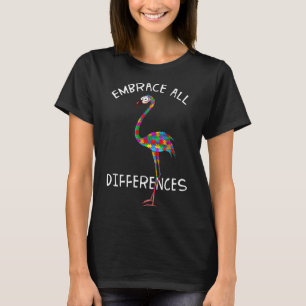 T-shirt Autisme- Accepter les différences Puzzle Flamant A