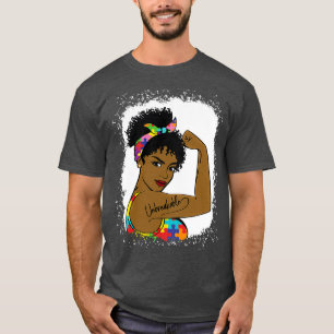 T-shirt autisme afro mère indestructible sensibilisation s