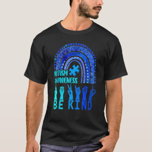 T-shirt Autisme Arc-en-ciel Soyez gentil Langue des signes