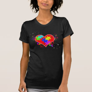 T-shirt Autisme Coeur brillant