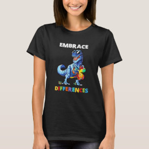 T-shirt Autisme Dinosaure Embrasser Différences Trèfle Puz