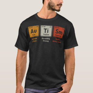 T-shirt Autisme Éléments de tableau périodique Orthographe