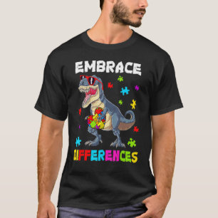 T-shirt Autisme Embrasser les différences Dinosaur Rex Enf