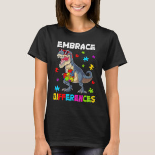 T-shirt Autisme Embrasser les différences Dinosaur Rex Enf