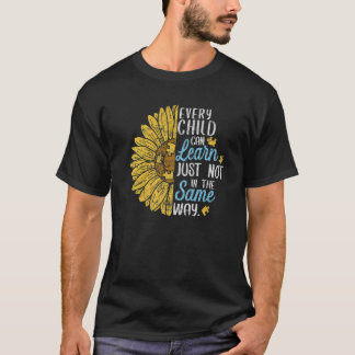 T-shirt Autisme Enseignant de l'éducation spéciale Sunflow