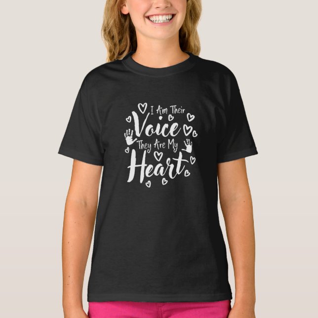 T-shirt Autisme Enseignant Je Suis Leur Voix Ils Sont Mon  (Devant)