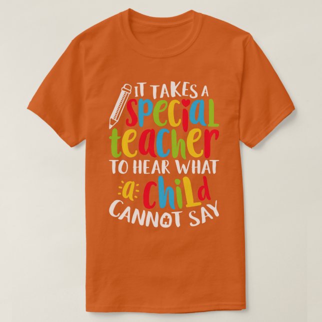 T-shirt Autisme enseignant spécial pour hommes femmes garç (Design devant)