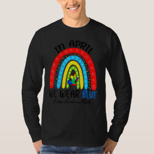 T-shirt Autisme Fidget Arc En Avril Nous Portons Bleu