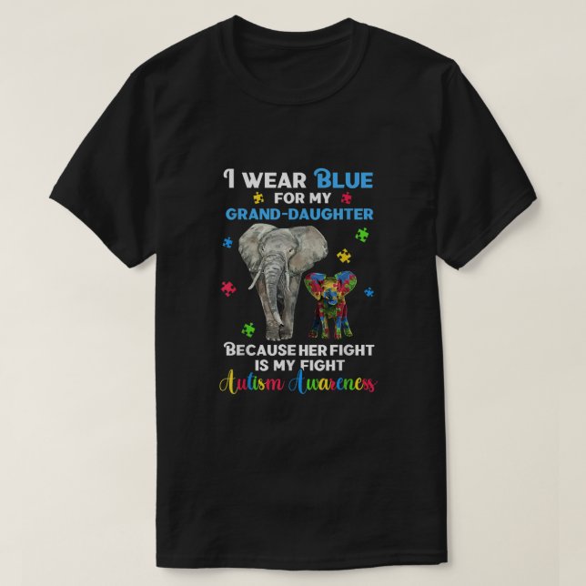 T-shirt Autisme Grandgirl Grandpa Grandma Chemise Autisti (Design devant)
