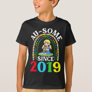 T-shirt Autisme Incroyable Ausome Depuis 2019 Sensibilisat