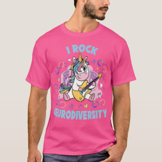 T-shirt Autisme Infinité Unicorne I Rock Neurodiversité