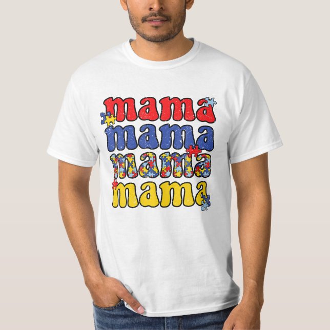 T-shirt Autisme Mama Mère Autiste (Devant)